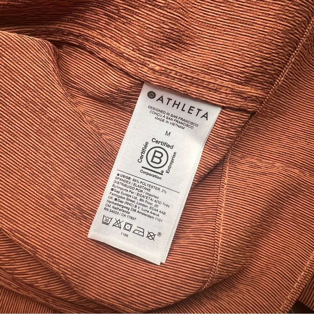 Athleta Echo Button Down Top Size Small Medium Large NWT Copper Orange - Picture 12 of 15